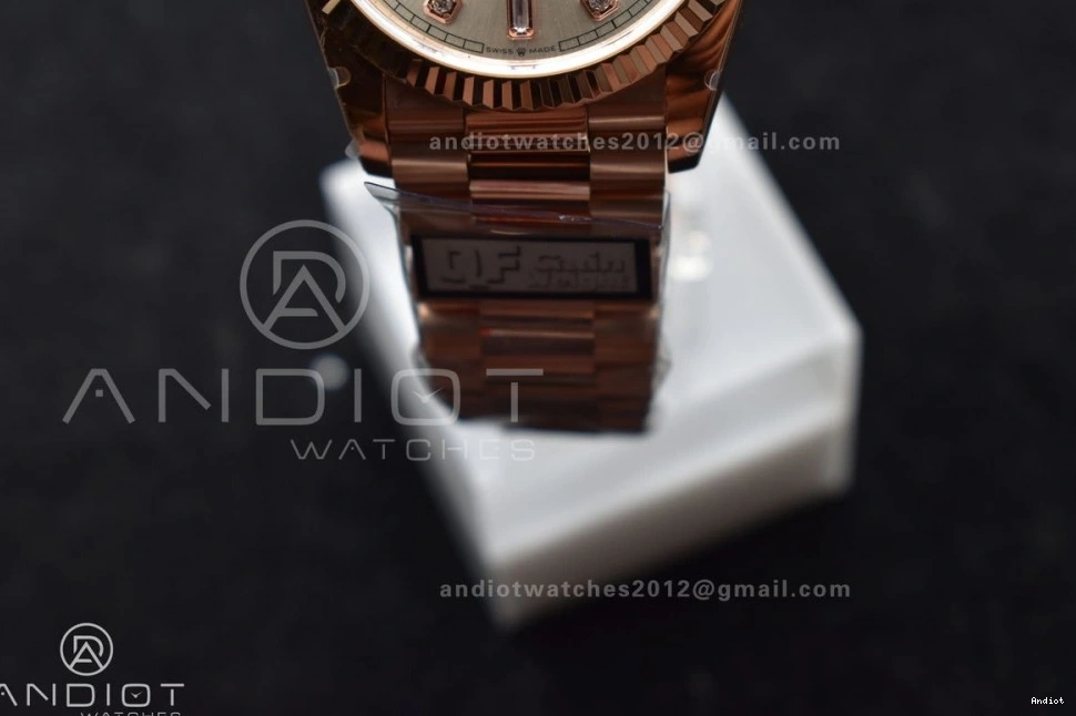 RG with Square 904L Diamond on 36 Bracelet Best Steel (Gain Silver Weight) DayDate Edition Dial President V5 QF vr3255 0310